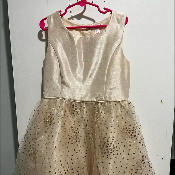 Gold Glitter Satin Dress